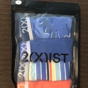 2(X)IST MENS COTTON STRETCH JOCK STRAP 3+1 BONUS PACK NIB NWT SIZE L